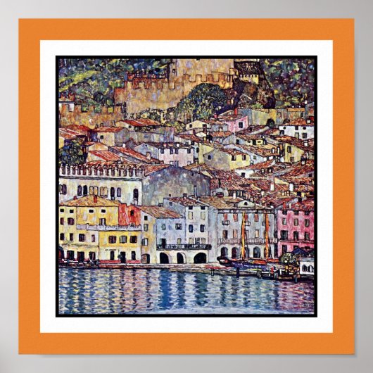Klimt Malcesine op Lake Garda - Kleur Lijst verand Poster (Voorkant)