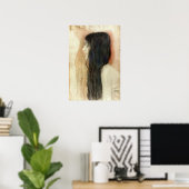Klimt - meisje met lange haar poster (Thuiskantoor)