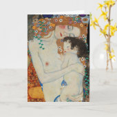 Klimt, moeder en kind kaart (Gele Bloem)