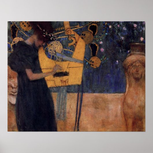 Klimt Music Harp Poster (Voorkant)