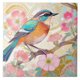 Klimt Oosterse Aziatische Art Nouveau Inspo Bloeme Tegeltje