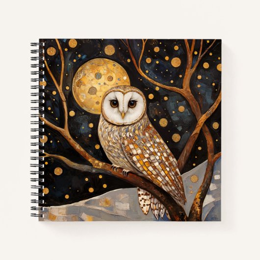 Klimt Owl Notitieboek/schetsboek Notitieboek (Voorkant)