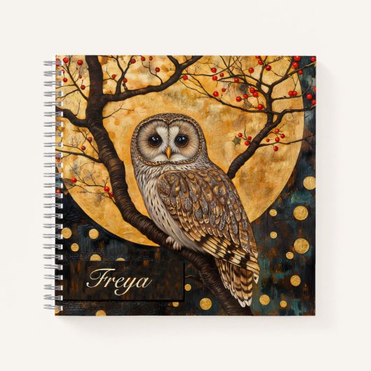 Klimt Owl Notitieboek Sketchbook Journal (Voorkant)