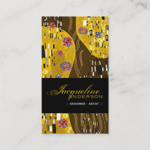 Klimt Pattern Art Nouveau Deco Gold Profile Card Visitekaartje