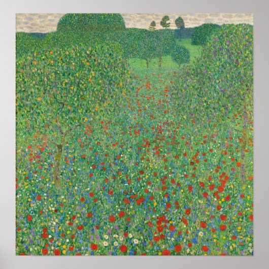 Klimt - Poppy Field Poster (Voorkant)