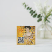 Klimt - Portret van Adele Bloch-Bauer I - QR-code Vierkante Visitekaartje (Staand voorkant)
