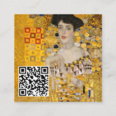 Klimt - Portret van Adele Bloch-Bauer I - QR-code Vierkante Visitekaartje (Voorkant)