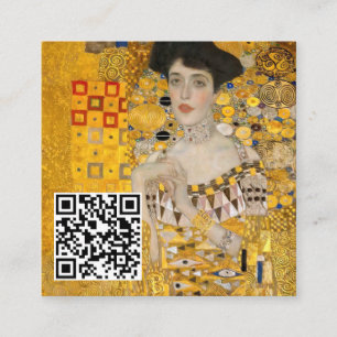 Klimt - Portret van Adele Bloch-Bauer I - QR-code Vierkante Visitekaartje