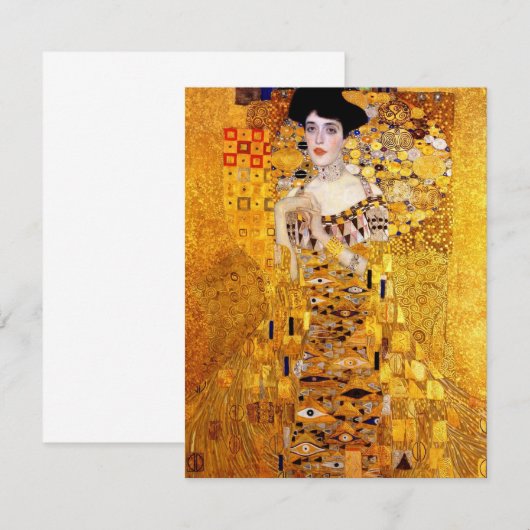 Klimt Portret van Adele Bloch-Bauer I-uitnodiginge Kaart (Voorkant / Achterkant)
