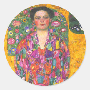 Klimt Portret van Eugenia Primavesi Ronde Sticker
