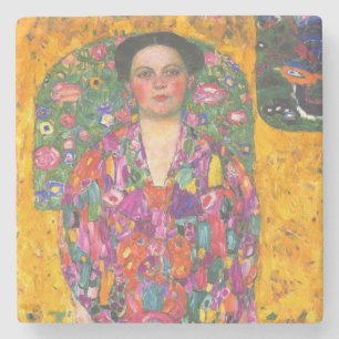 Klimt Portret van Eugenia Primavesi Stenen Onderzetter