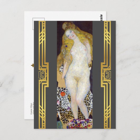 Klimt restaurored Adam and Eve Biblical Painting Briefkaart (Voorkant / Achterkant)