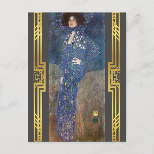 Klimt Restored Emilie Floge Art Nouveau Painting Briefkaart (Voorkant)