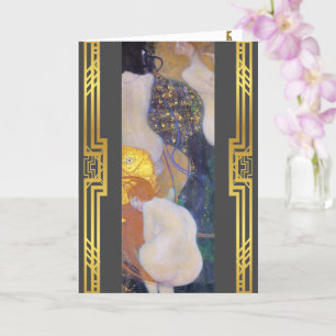 Klimt Restored Goldfish Women nouveau Painting Kaart