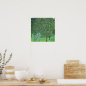 Klimt - Rozenstruiken onder de bomen Poster (Keuken)