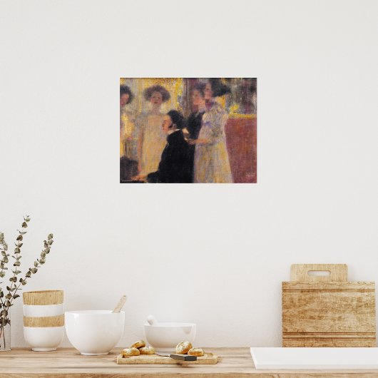 Klimt - Schubert op de piano Poster (Keuken)