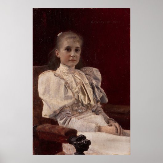Klimt Seated Young Girl - Kunstdruk Poster (Voorkant)