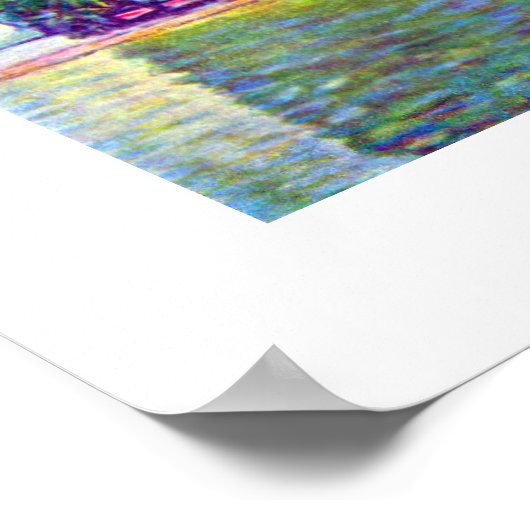 Klimt St Wolfgang kerk in Unterach op meer Atter Poster (Hoek)