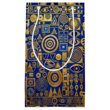 Klimt stijl blauw+goud Egyptische revival