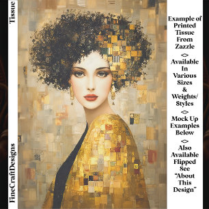 Klimt stijl portret vrouw in goud EB5L decoupage Tissuepapier