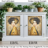 Klimt stijl portret vrouw in goud EB5R decoupage Tissuepapier