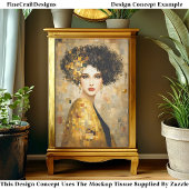 Klimt stijl portret vrouw in goud EB5R decoupage Tissuepapier