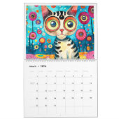 Klimt stijl schattige kleurrijke katten nieuwjaar kalender (Mar 2026)