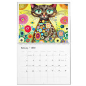 Klimt stijl schattige kleurrijke katten nieuwjaar kalender (Feb 2026)