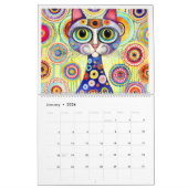 Klimt stijl schattige kleurrijke katten nieuwjaar kalender (Jan 2026)
