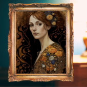 Klimt Stijl Vrouw met Bloemen Decoupage Tissuepapier