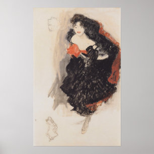 Klimt - Studie over Gemalde Judith 1908 Poster