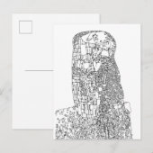 Klimt "The Kiss" beroemde kunst | Kleur uw eigen Briefkaart (Voorkant / Achterkant)