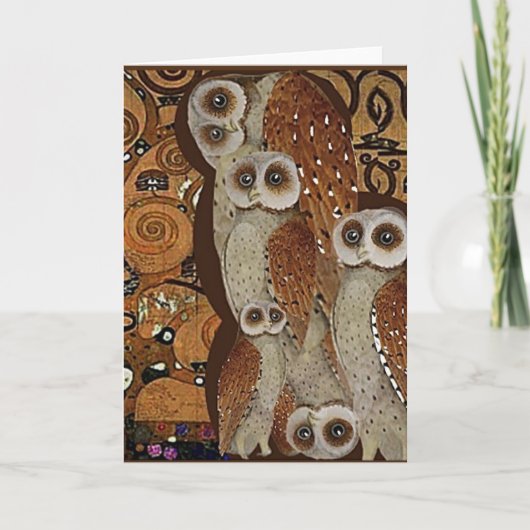 Klimt, The Tree of Life, Owl Parody Kaart (Voorkant)