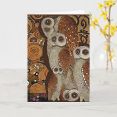 Klimt, The Tree of Life, Owl Parody Kaart (Gele Bloem)