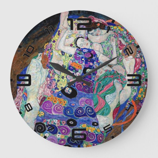 Klimt “The Virgin” Art Nouveau Wall Clock Grote Klok (Voorkant)