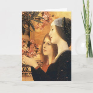 Klimt Twee Meisjes met Oleander Art Nouveau Kaart