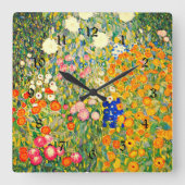 Klimt - Vloertuin 1907 Vierkante Klok (Voorkant)