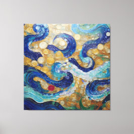 Klimt Water Serpents Canvas Afdruk