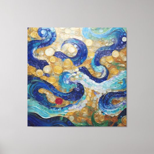 Klimt Water Serpents Canvas Afdruk (Voorkant)
