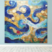 Klimt Water Serpents Canvas Afdruk (Insitu (Houten vloer))