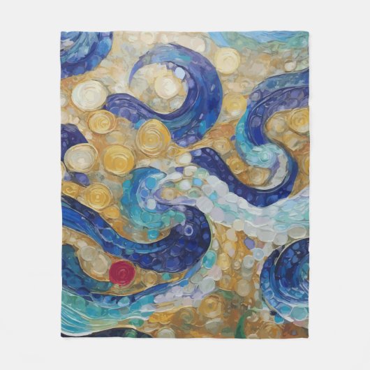 Klimt Water Serpents Fleece Deken (Voorkant)