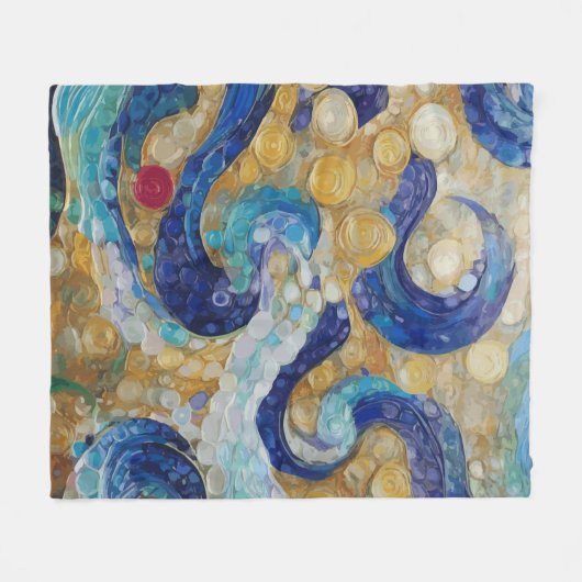 Klimt Water Serpents Fleece Deken (Voorkant (Horizontaal))