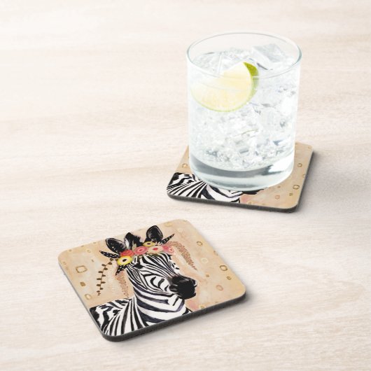 Klimt Zebra | Bodemteelt Bier Onderzetter (Rechterzijde)