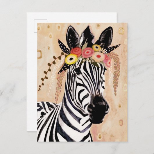 Klimt Zebra | Bodemteelt Briefkaart (Voorkant / Achterkant)