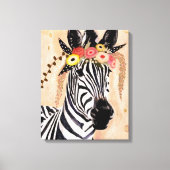 Klimt Zebra | Bodemteelt Canvas Afdruk (Voorkant)