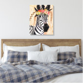 Klimt Zebra | Bodemteelt Canvas Afdruk (Insitu (Slaapkamer))