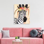 Klimt Zebra | Bodemteelt Canvas Afdruk (Insitu (Woonkamer))