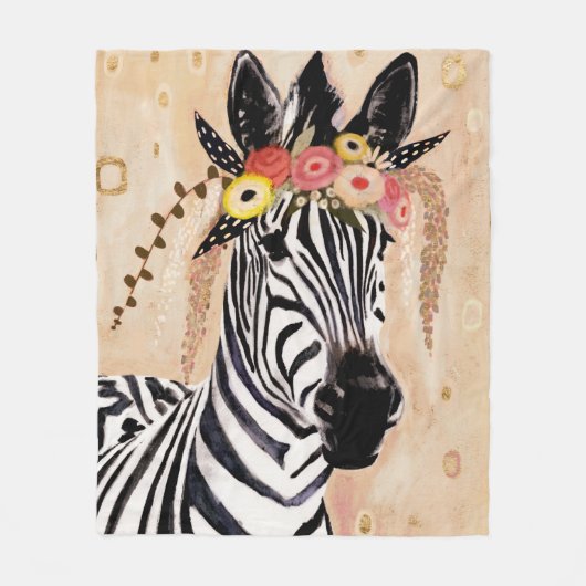 Klimt Zebra | Bodemteelt Fleece Deken (Voorkant)