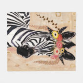 Klimt Zebra | Bodemteelt Fleece Deken (Voorkant (Horizontaal))
