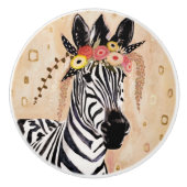 Klimt Zebra | Bodemteelt Keramische Knop (Voorkant)
